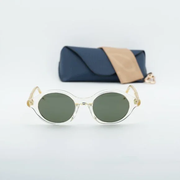Loewe LW40162U 57N Round Sunglasses – Transparent Pale Yellow\Green - Picture 2 of 8